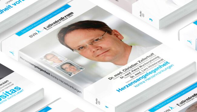 Aus der Veranstaltungsreihe des BVN-Patientenforum wird hier eine CD gezeigt mit dem Titel "Herzensangelegenheiten".
