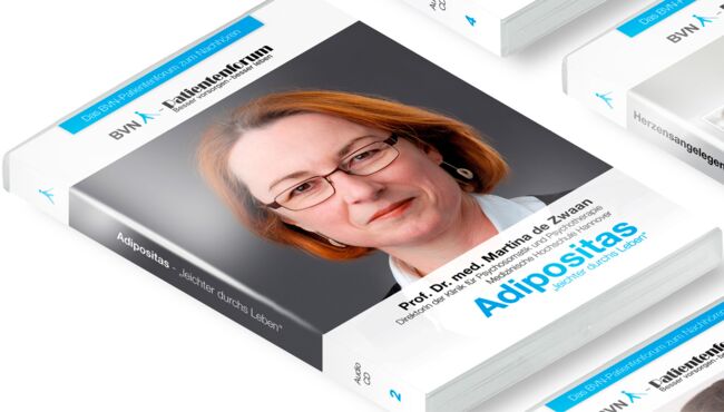 Aus der Veranstaltungsreihe des BVN-Patientenforum wird hier eine CD gezeigt mit dem Titel "Adipositas".